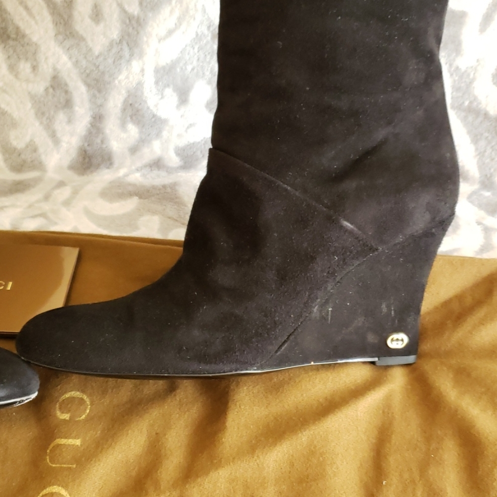 Gucci Black Suede Knee High Boot 8.5US fit 8.5-9 - Picture 7 of 16